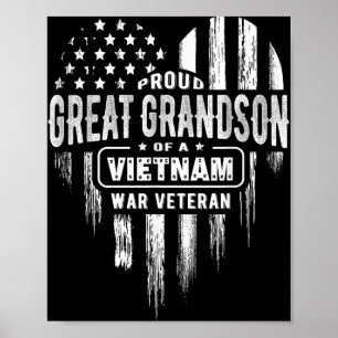 Proud Great Grandson Vietnam War Veteran American Poster