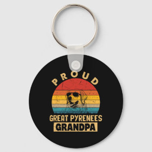 Proud Great Pyrenees Grandpa Dog Gifts Funny Grand Key Ring
