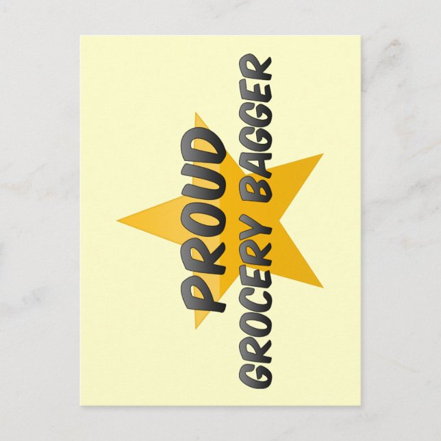 Proud Grocery Bagger Postcard (Front)
