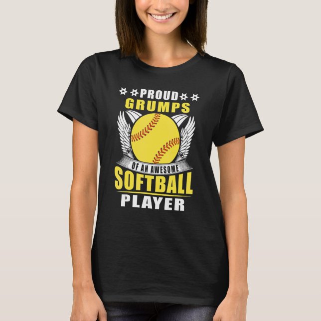 Proud Grumps Of An Awesome Softball Player Softbal T-Shirt (Front)