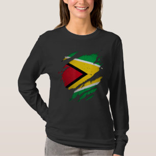 Proud Guyanan Torn Ripped Guyana Flag T-Shirt