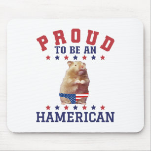 Proud Hamerican 4th July Patriotic American Hamste Mouse Mat