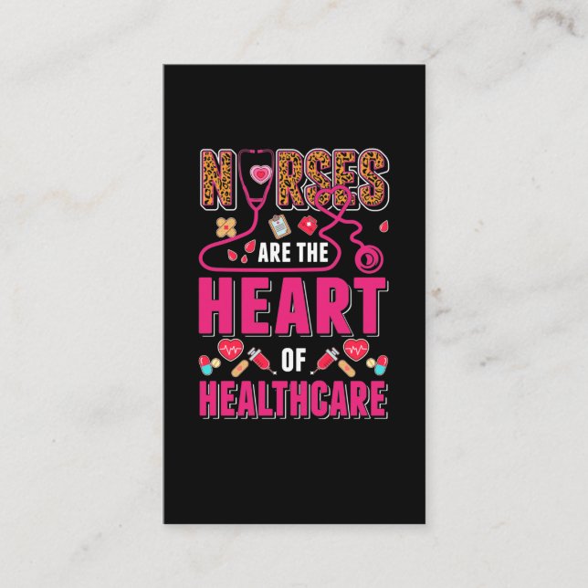 Proud Healthcare Nurses Leopard Medical Nurse Business Card (Front)