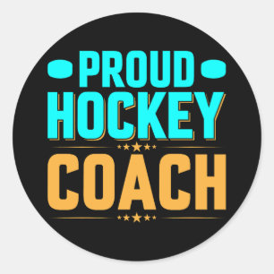 Proud Hockey Coach Classic Round Sticker