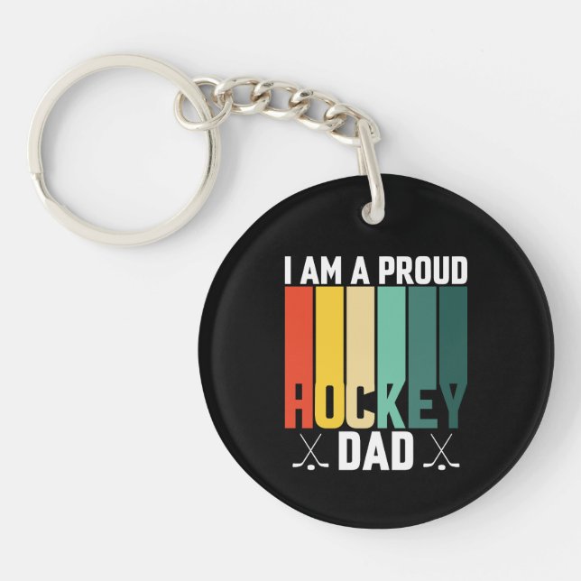 Proud Hockey Dad Key Ring (Front)
