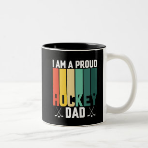 Proud Hockey Dad Two-Tone Coffee Mug