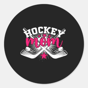 Proud Hockey Mom Winter Sports Ice Hockey Mom Classic Round Sticker