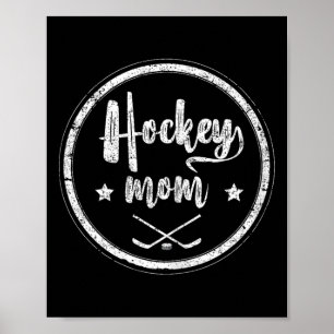 Proud Hockey Mum Distressed Ice Hockey Gift Poster