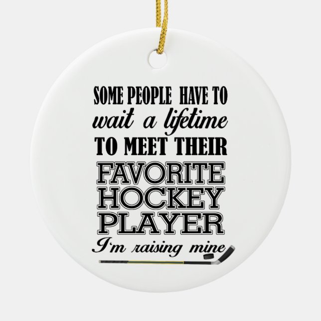 Proud Hockey Mum Photo Ceramic Tree Decoration (Front)