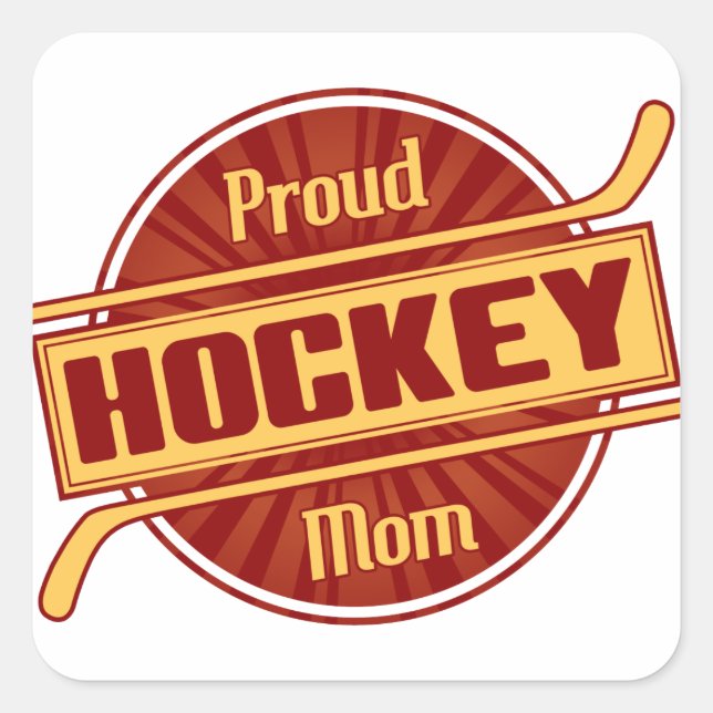 Proud Hockey Mum Square Sticker (Front)