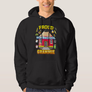 Proud Homeschool Grammie Dad Mum Family Kid Back T Hoodie