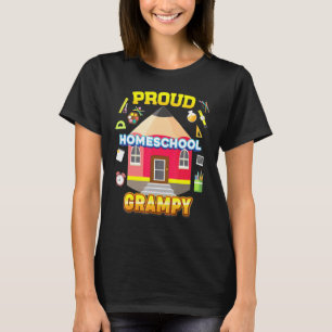 Proud Homeschool Grampy Dad Mum Family Kid Back To T-Shirt