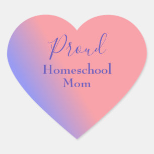 Proud homeschool mum ombre heart sticker
