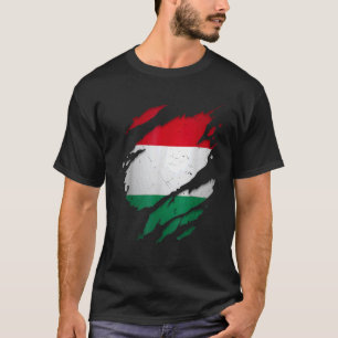 Proud Hungarian  Torn Ripped Hungary Flag T-Shirt