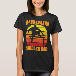 Proud Hurdler Dad Vintage Retro Sunset Track And F T-Shirt