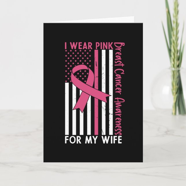 Proud Husband Of A Breast Cancer Warrior Wife Card (Front)