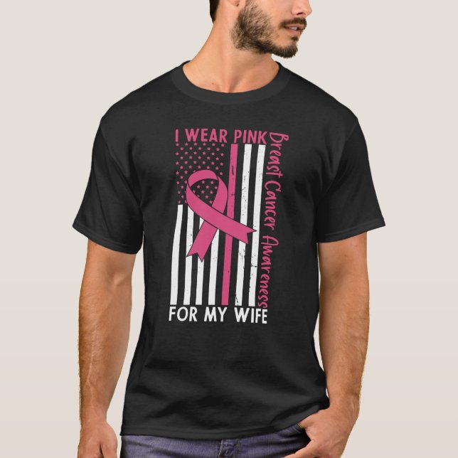 Proud Husband Of A Breast Cancer Warrior Wife T-Shirt (Front)