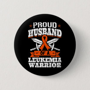 Proud Husband Of A Leukaemia Warrior Awareness Blo 6 Cm Round Badge