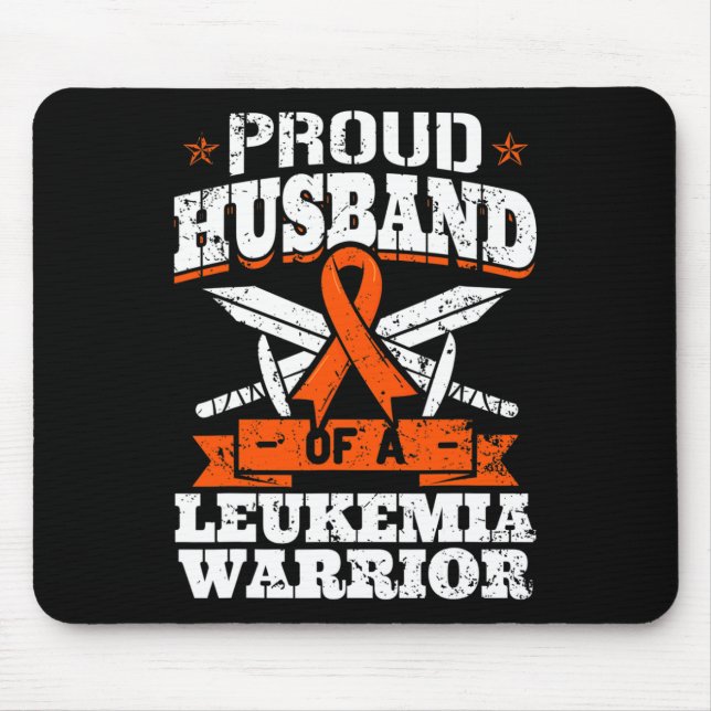 Proud Husband Of A Leukaemia Warrior Awareness Blo Mouse Mat (Front)