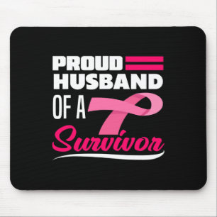 Proud Husband Of A Survivor Wife Breast Cancer Awa Mouse Mat