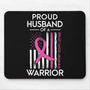 Proud Husband Of A Warrior Breast Cancer Awareness Mouse Mat