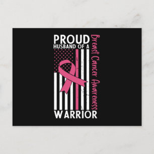 Proud Husband Of A Warrior Breast Cancer Awareness Postcard