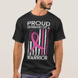 Proud Husband Of A Warrior Breast Cancer Support S T-Shirt