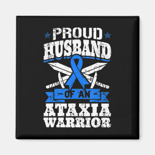 Proud Husband Of An Ataxia Warrior Awareness Ribbo Magnet