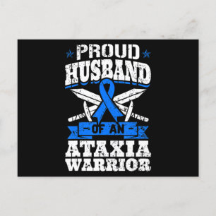Proud Husband Of An Ataxia Warrior Awareness Ribbo Postcard