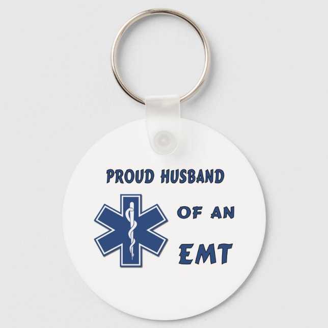Proud Husband Of An EMT Key Ring (Front)