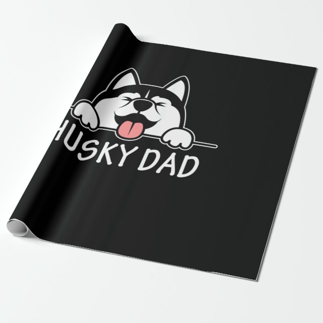 Proud Husky Dog Wrapping Paper (Unrolled)
