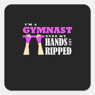 Proud I Am A Gymnast Square Sticker
