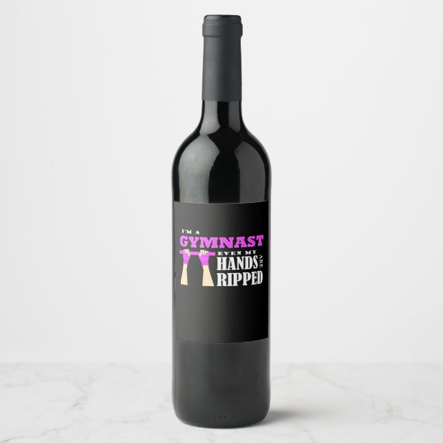 Proud I Am A Gymnast Wine Label (Front)