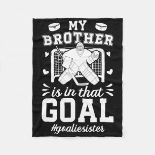 Proud Ice Hockey Goalie Sister Of A Hockey Keeper Fleece Blanket