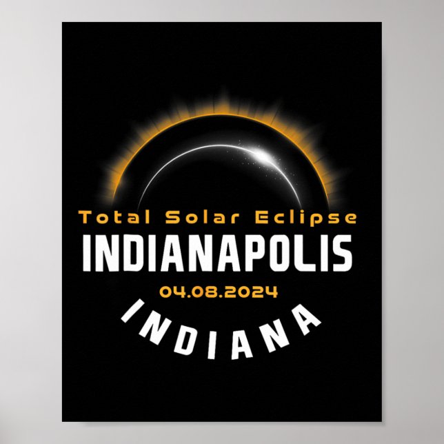 Proud Indianapolis Indiana Total Solar Eclipse 202 Poster (Front)