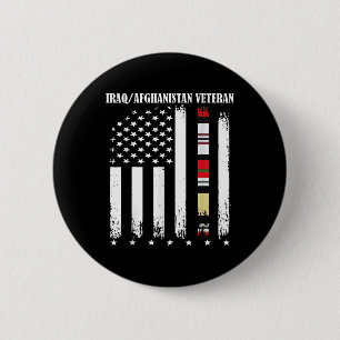 Proud Iraq Afghanistan Veteran Flag 6 Cm Round Badge