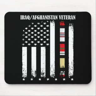 Proud Iraq Afghanistan Veteran Flag Mouse Mat