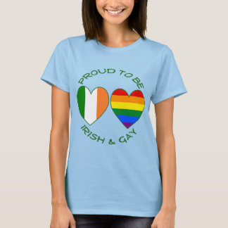 Proud Irish and Gay Heart Flags Pride and Ireland T-Shirt