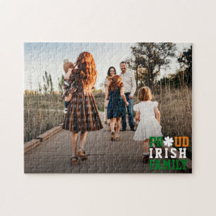 Proud Irish Family Shamrock Lucky Clover Photo Jigsaw Puzzle