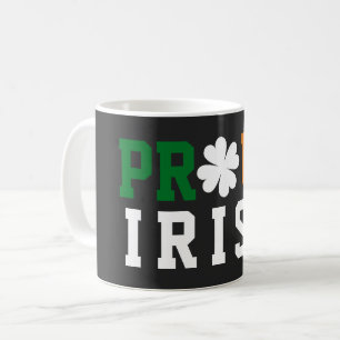Proud Irish Shamrock Lucky Clover Quote  St Paddy  Coffee Mug
