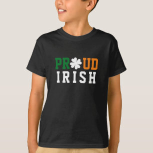 Proud Irish Shamrock Lucky Clover Quote  St Paddy  T-Shirt