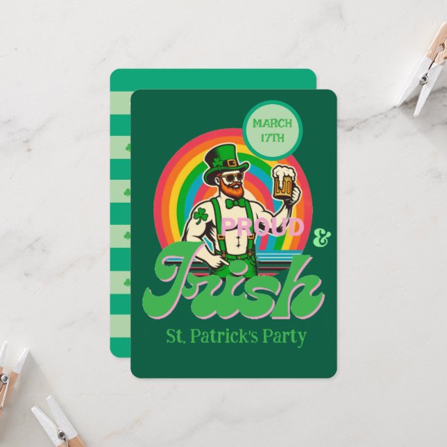 Proud & Irish St Patrick Custom LGBTQ+ Invitation (Front/Back In Situ)