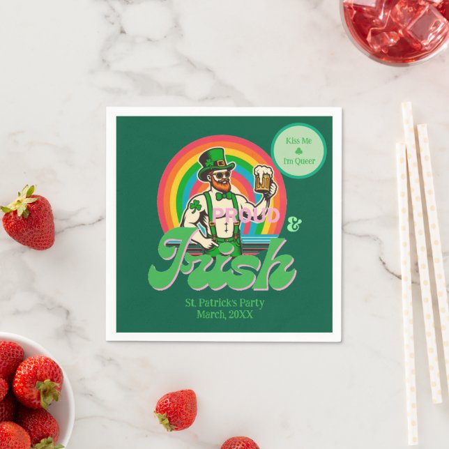 Proud & Irish St Patrick Custom LGBTQ+ Napkin (Insitu)