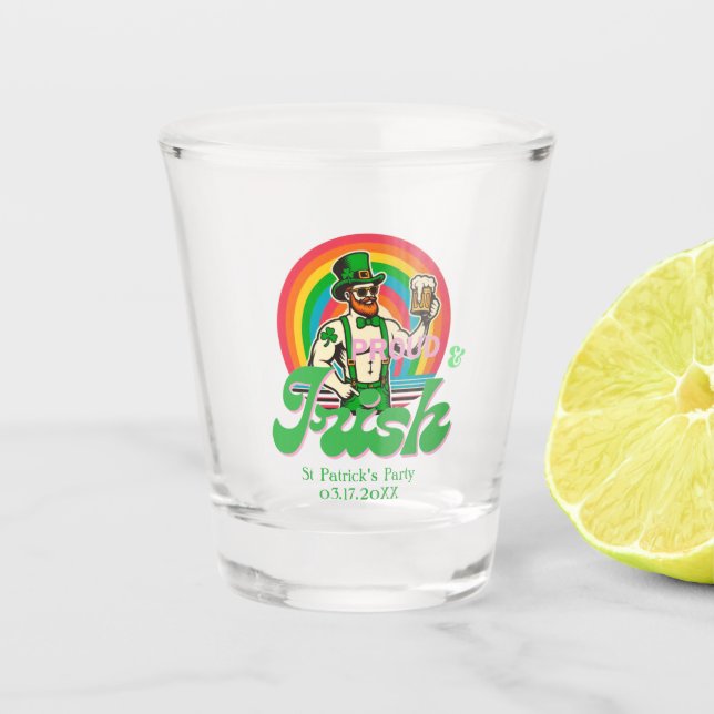 Proud & Irish St Patrick LGBTQ+ Shot Glass (Front)