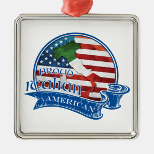 Proud Italian American Metal Tree Decoration