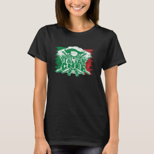 Proud Italian Chef Skull with Flag of Italy Culina T-Shirt