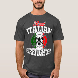 Proud Italian Fireman  Italy Flag Firefighter T-Shirt