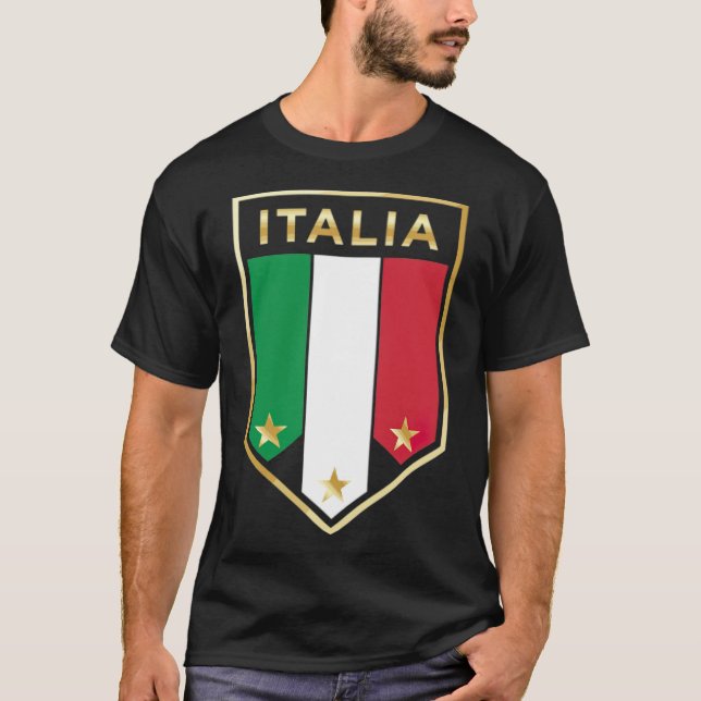 Proud Italian Italia Graphic Italian Soccer funny  T-Shirt (Front)