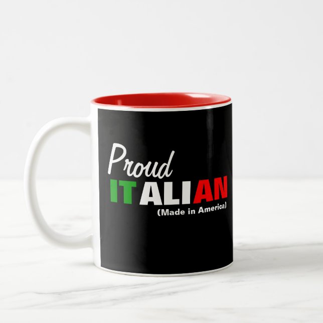 Proud Italian Two-Tone Coffee Mug (Left)