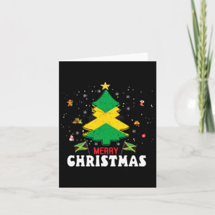 Proud Jamaica Flag Tree Christmas Pajama Patrioitc Card